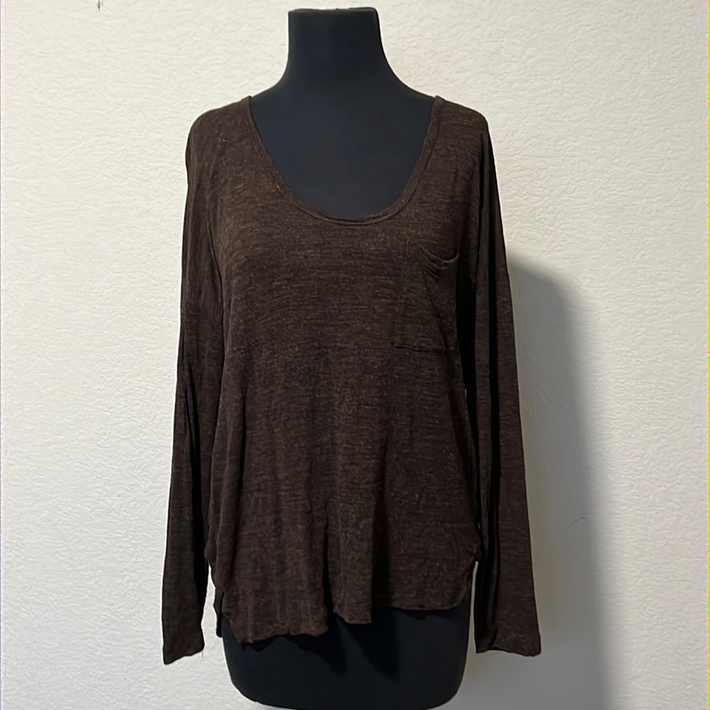Madewell brown long sleeve shirt